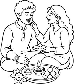 _indian_rakhi_festival_brother_sister_sharing_sweets_outlined_1786729814